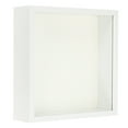 thumbnail image 1 of Marco de sombra Uxcell 7x7 de madera para exhibir flores secas, marco de foto flotante blanco, 1 of 7