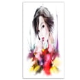 thumbnail image 2 of Beautiful Woman with Black Hair - Abstract Portrait Canvas Print, 2 of 3