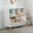 thumbnail image 3 of Badger Basket Children's 5-Bin  Wood Toy Storage Organizer and Bookshelf with feet 7.4 Cu ft. - White, 3 of 8