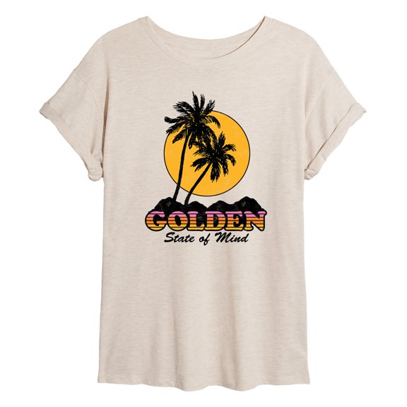 Instant Message - Golden State of Mind Oversized Graphic T-Shirt