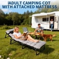 thumbnail image 3 of Portable Camping Cot for Adults, Heavy Duty Folding Bed with Thick Mattress Max 400LBS, Sleeping Cot for Camping, Travel, Home & Guest, Grey, 190CM, 3 of 9