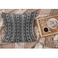 thumbnail image 2 of Retro Fluffy Throw Pillow Cushion Cover, Boho Pattern in Dark and White Western Native Effects Folk Design, Decorative Square Accent Pillow Case, 24" x 24", Black Grey, by Ambesonne, 2 of 5
