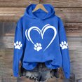 thumbnail image 2 of XPMWRP Women's Heart Graphic Print Hoodie Drawstring Sweatshirts Long Sleeve Oversized Pullover Casual Loose Fit Fall Winter Sweatshirts Blue S, 2 of 3
