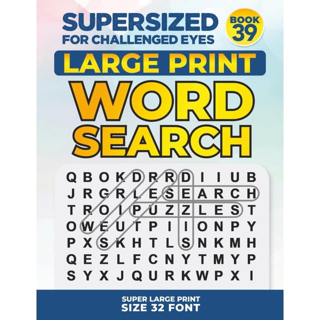 Libro de sopa de letras de letra grande, edición independiente, tamaño supersized