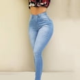 thumbnail image 2 of Gibobby Jeans dama cintura alta Pantalones vaqueros clásicos para mujer Pantalones de lápiz de mezclilla azul de cintura alta delgados ocasionales Pantalones(Azul claro,XL), 2 of 5