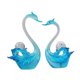 thumbnail image 3 of 2 estatuas de pareja de cisnes para decoración de mesa, regalo, obra de arte creativa y moderna. Azul, 3 of 9