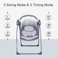 thumbnail image 5 of JieC Electric Baby Swing, Foldable Infant Bouncer Cradle with 5-Point Safety Harness,Bluetooth Control, Gray, 5 of 11