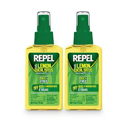 REPEL Lemon Eucalyptus Natural Insect Repellent with 4 oz Pump Spray, Twin Pack