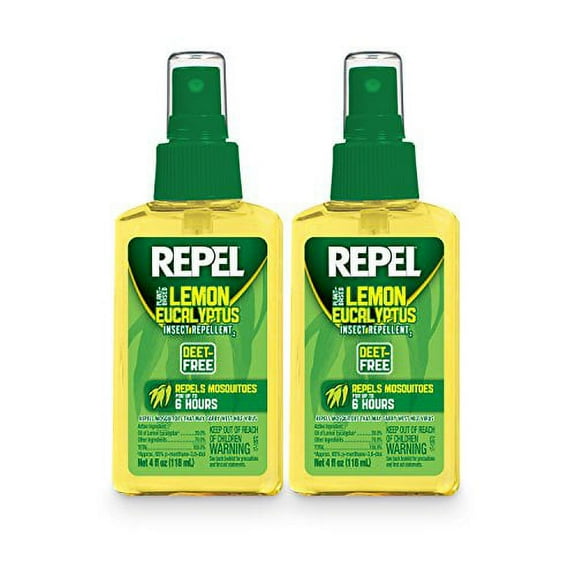 REPEL Lemon Eucalyptus Natural Insect Repellent with 4 oz Pump Spray, Twin Pack