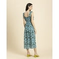 thumbnail image 3 of Moomaya Womens Printed A-Line Long Dress, Ruffled Square Neck Maxi Dress, 3 of 9
