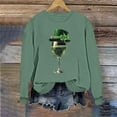 thumbnail image 4 of Womens St Patricks Day Sweatshirts Shamrock Clover Print Shirts Casual Irish Leaf Long Sleeve Pullover Tops, 4 of 6