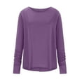 thumbnail image 4 of Karight Long Sleeve Shirts for Women Crew Neck Basic Tee Fashion Tops, 4 of 5