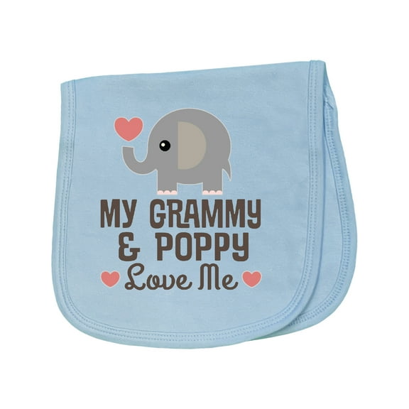 Inktastic Grammy and Poppy Love Me Grandchild Baby Burp Cloth