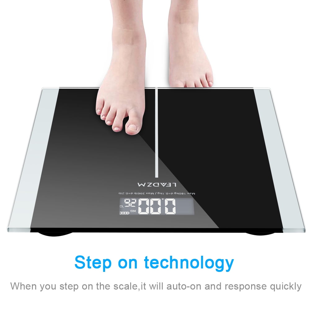 Digital Bathroom Scale for Body Weight - Accurate Smart Electronic  Measuring Scales,Weighing Machine for People with Bright Led Display &  Step-On,400lb/180kg