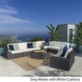 thumbnail image 3 of Noble House Santa Cruz 9-Piece Outdoor Wicker/Metal Sectional Sofa Set in Gray, 3 of 6