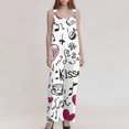 thumbnail image 3 of Fgvctg Womens Valentine's Day Jumpsuit Wide Leg Pant Date Night Spaghetti Straps Casual Love Heart Print Jumpsuit Sleeveless Bib Overalls Sprimg Romper Clothes With Pockets Light pink L, 3 of 4