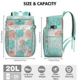 thumbnail image 3 of Bohemian Style Cooler Backpack 26 Cans – Waterproof Leakproof Lunch Backpack with Natural Floral Design for Travel, Work, and Outdoor Use, 3 of 6