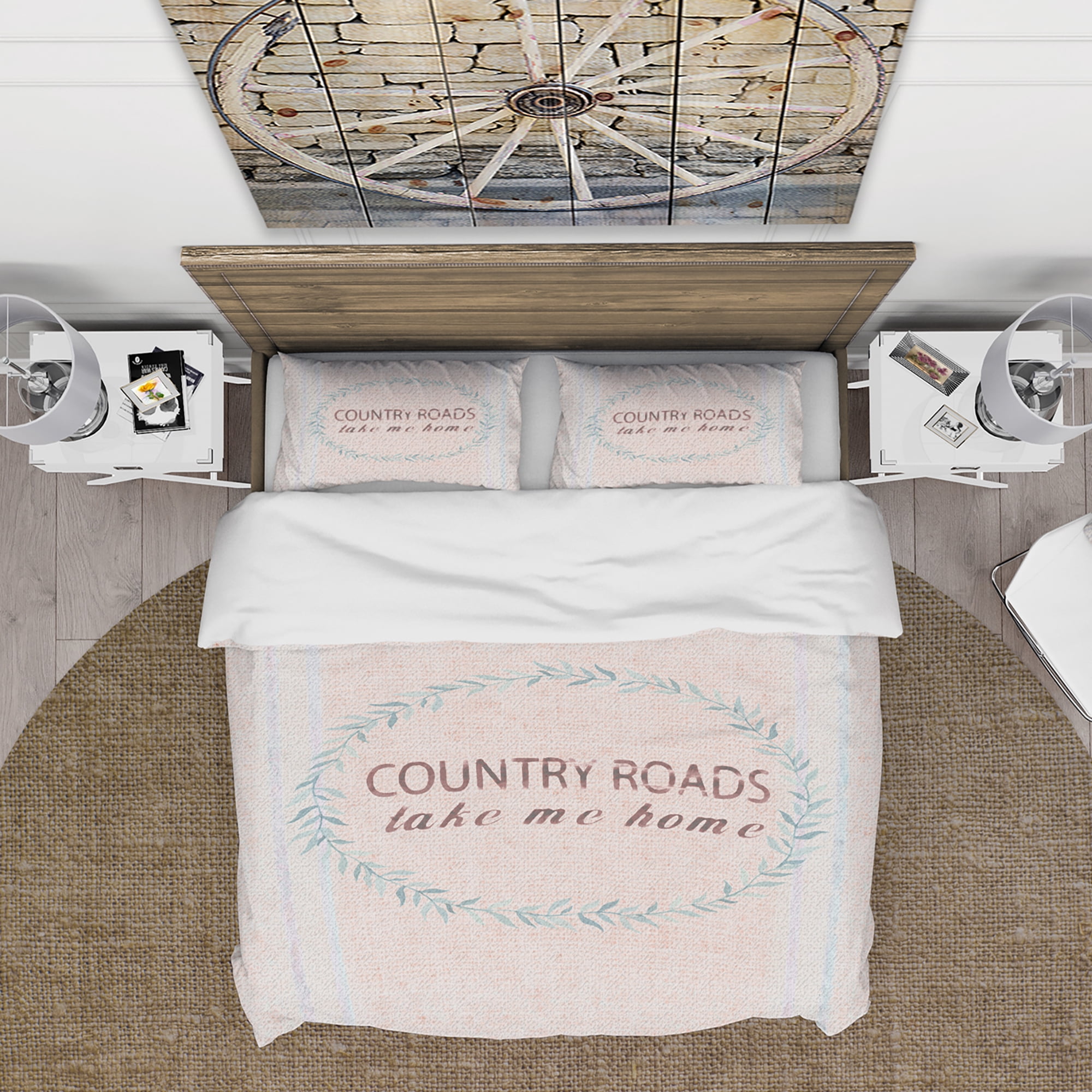Designart 'Farmhouse Florals XX' Farmhouse Duvet Cover Set