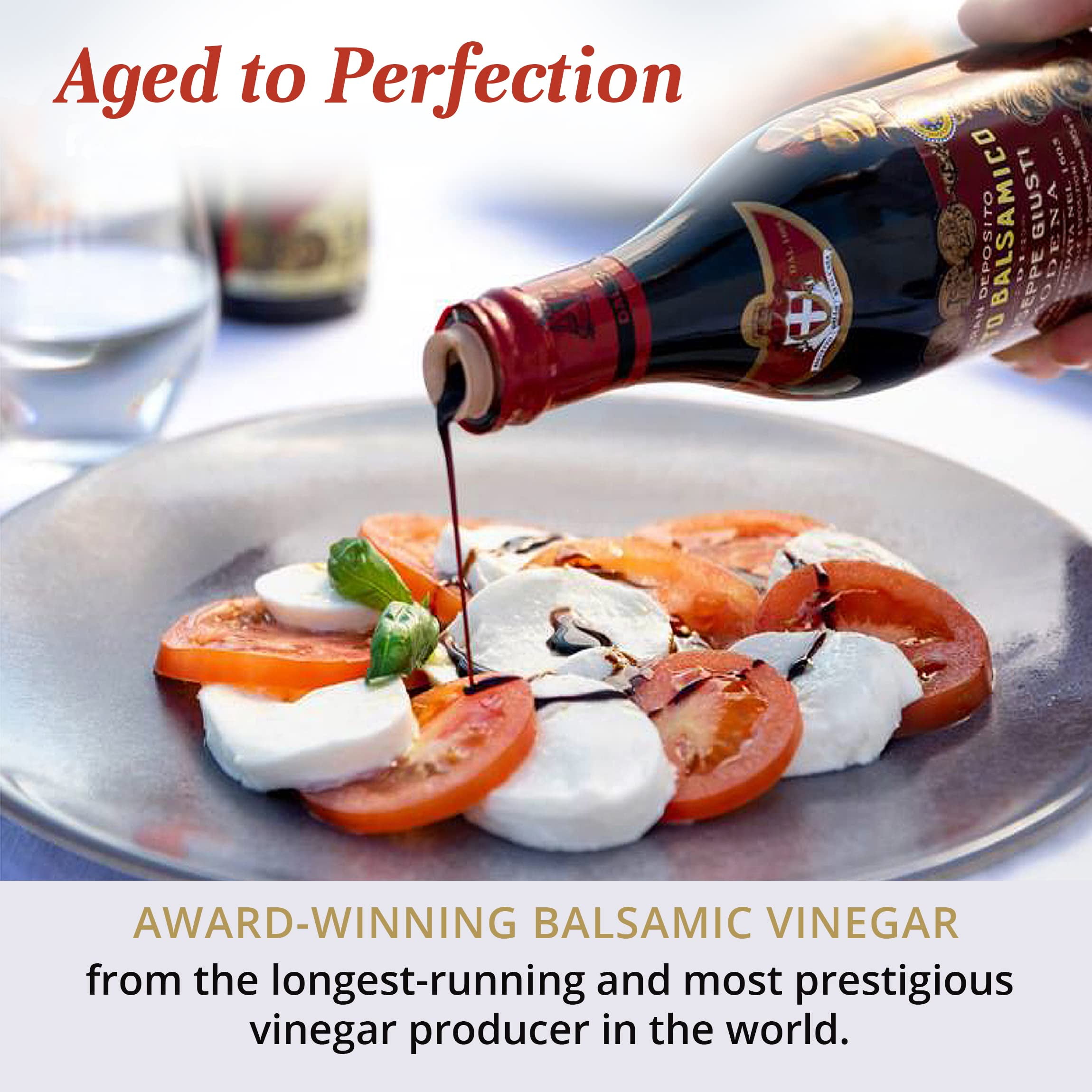 Giusti - Tasting Set - Balsamic Vinegar of Modena Historical Collection and White Condiment - Includes Spoons and Napkins - 6x 100ml