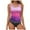 Purple, variant on Wamejoo One Piece Swimsuit Women Criss Cross Back Color Block Print Bathing Suits Athletic Modest Swimwear (Purple, S)