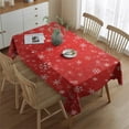 thumbnail image 2 of Merry Christmas Table Cloth Wrinkle Resistant Washable Tablecolths Table Covers Snowman Snowflake Silver Table Cover for Christmas Party Decorations Favors Rectangle,60x84inches, 2 of 5