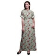 thumbnail image 1 of Bimba Robe Kimono Imprimée en Rayonne Bégonia & Rayures Manches Longues Maxi Fendue d'Été-moyen, 1 of 6