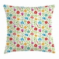 thumbnail image 1 of Flower Throw Pillow Cushion Cover, Colorful Garden Art Nature Revival Concept with Fresh Summer Flowers Pattern Image, Decorative Square Accent Pillow Case, 24 X 24 Inches, Multicolor, by Ambesonne, 1 of 2