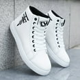 thumbnail image 5 of [Stylish High Top Sneakers] Stylish, Comfortable, Fashionable 1 Pair Men's Casual High-Top Sneakers - Lace-Up with Black Logo, Ideal for Outdoor Activities, Walking, and Sports, All-Season Sneakers, 5 of 8