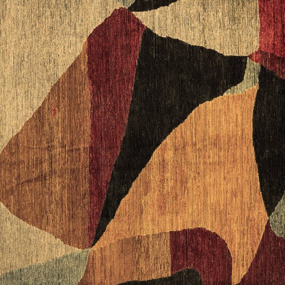 Ahgly Company Indoor Square Oriental Brown Modern Area Rugs, 5' Square