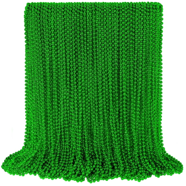 Collar SHAOQINLIN, 100 unidades, cuentas verdes, 84 cm, San Patricio