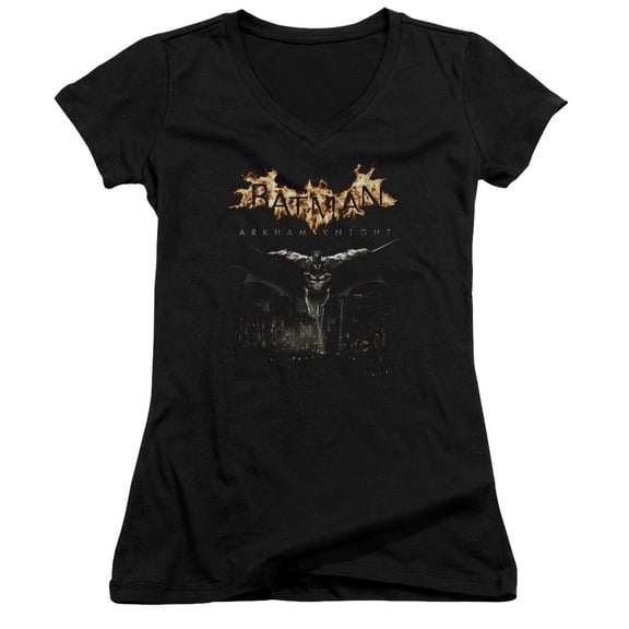 Batman Arkham Knight - City Watch - Juniors Cap Sleeve V-Neck Shirt - Small