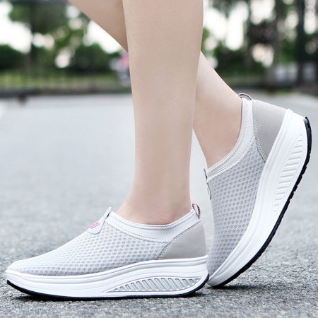 

Alueeu Women s sneakers Women s Fashion Casual Slip On Breathable Sport Running Platform Shake Shoes