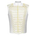 thumbnail image 6 of Men's Military Drummer Boy Vest Marching Band Jacket Sleeveless Hussar Waistcoat Nutcracker Ringmaster Cosplay Costume for Halloween Party Performance, 6 of 9