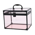 thumbnail image 1 of Organizador de maquillaje acrílico, elegante caja de corona transparente para guardar herramientas de maquillaje, estuche de tren para artistas, para Negro Claro Rosa, 1 of 7