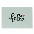 thumbnail image 1 of Hello Cutting Board, Typographic Design Handwritten Letter Font Message of a Heart, Decorative Tempered Glass Cutting and Serving Board, Small Size, Pink Black White, by Ambesonne, 1 of 1