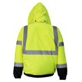 thumbnail image 6 of Men's ANSI Class 3 High Visibility Bomber Safety Jacket, Waterproof - Lime / 3XL, 6 of 7