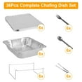 thumbnail image 3 of 36Pcs Disposable Chafing Dish Buffet Set Food Warmers  Half Size Food Pans Catering Supplies for Party Events BBQ Catering, 3 of 7