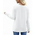 thumbnail image 4 of UVN Fall Square Neck Tops for Women Long Sleeve Blouse Ladies Dressy Button Shirts, 4 of 8
