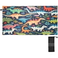 thumbnail image 2 of Coolnut Cute Cartoon Dinosaur Beach Towel Soft Absorbent Quick Dry Sand Free Lightweight Polyester Camping Towels for Beach Travel Swim 31x71 in Wash cloth, 2 of 7