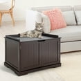 thumbnail image 3 of Costway Cat Litter Box Cabinet Furniture Cat Washroom Storage Bench Brown, 3 of 9