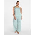 thumbnail image 2 of Joyspun Women's Cotton Wide Strap Tank and Pant PJ Set, 2-Piece, Sizes XS to 3X, 2 of 5