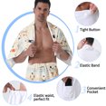thumbnail image 5 of Colevkie Men's Wearable Bath Skirt & Towel 2 Pieces Bath Wrap Set Soft Absorbent Beach Towel Bath Towel Polyester with Pocket Portable Home Sauna Hotel Printed Beach Pattern, 5 of 7