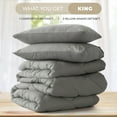 thumbnail image 3 of Lux Decor All-Season Comforter Sets King Size 3 PC, Reversible Bedding Set with Diamond Quilted Design Comforter and 2 Pillow Shams, Lightweight & Cozy Set de Cama Gray/Dark Gray, 3 of 9