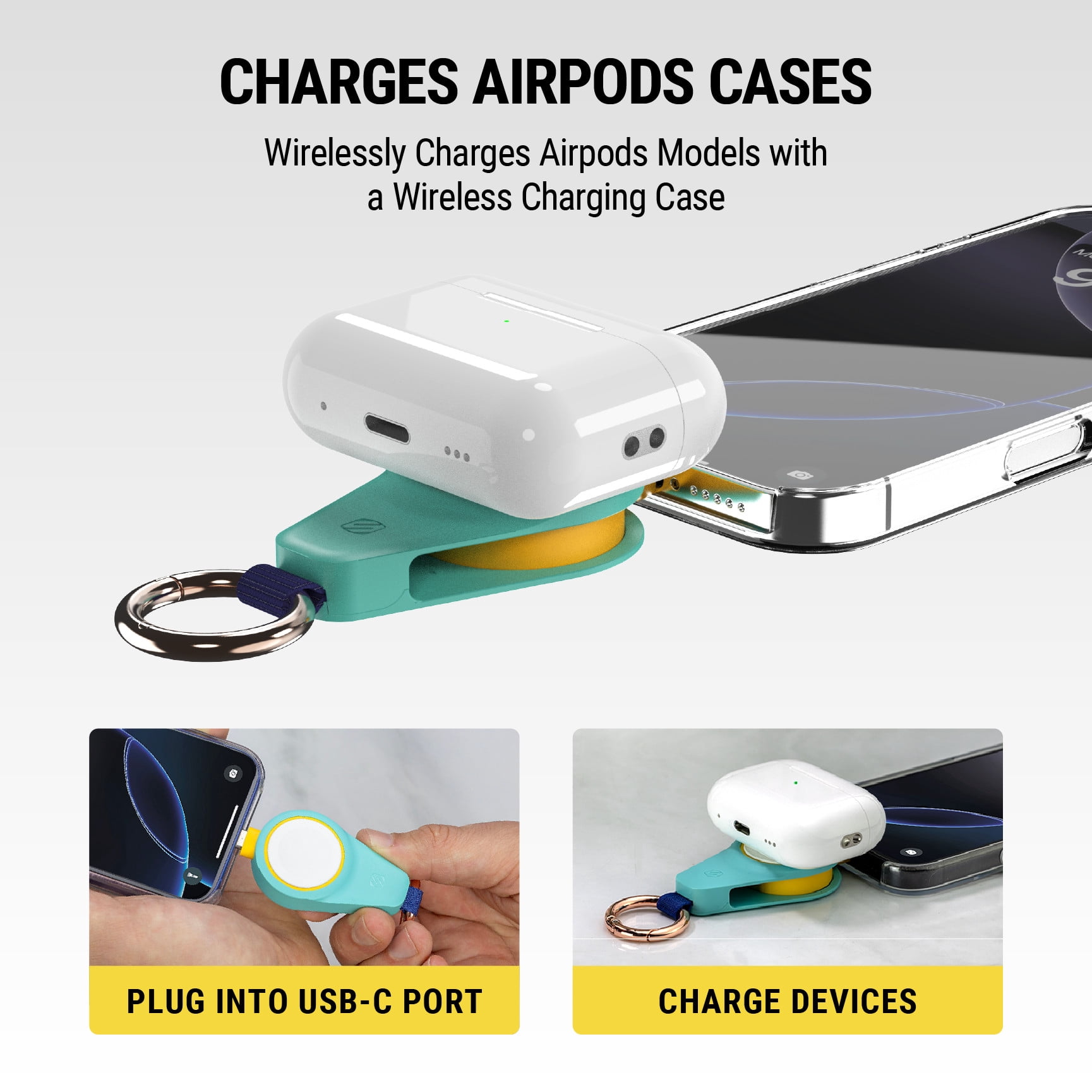 Scosche AWADPFC3-RP USB-C Wireless Magnetic Portable Travel Charger for Select Apple Watches