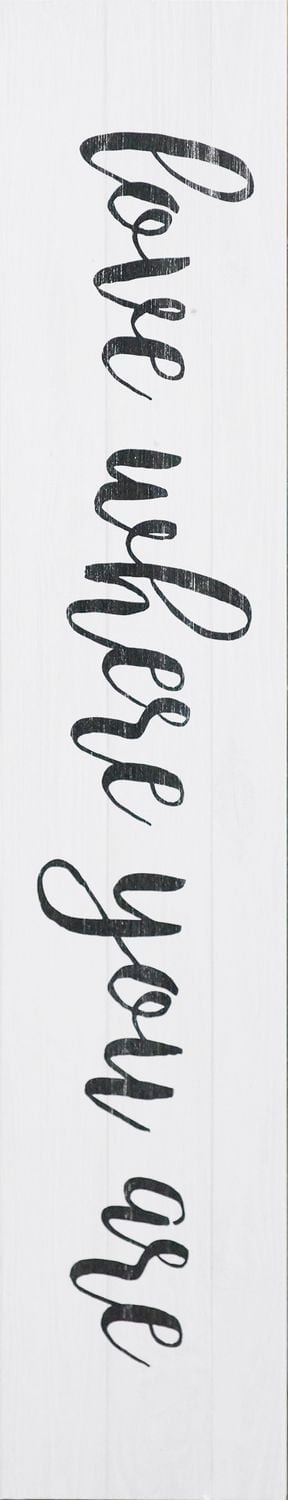 hometrends Distressed Wood Sign Love Where You Are, 7" x 37"