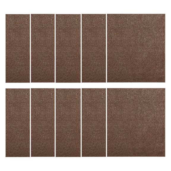 Furnish My Place Modern Plush Solid Brown Color Rug - Pets and Kids Friendly Rug, Indoor/Outdoor Mat, Area Rugs Great for Kids, Pets, Event, Living Room, Made in USA, 2' x 2' Square - Set of 10
