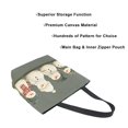 thumbnail image 3 of FORMRS Womens Canvas Tote Bag with Zipper Inner Pocket Shoulder Handbag, Gray Snowmen, 3 of 7