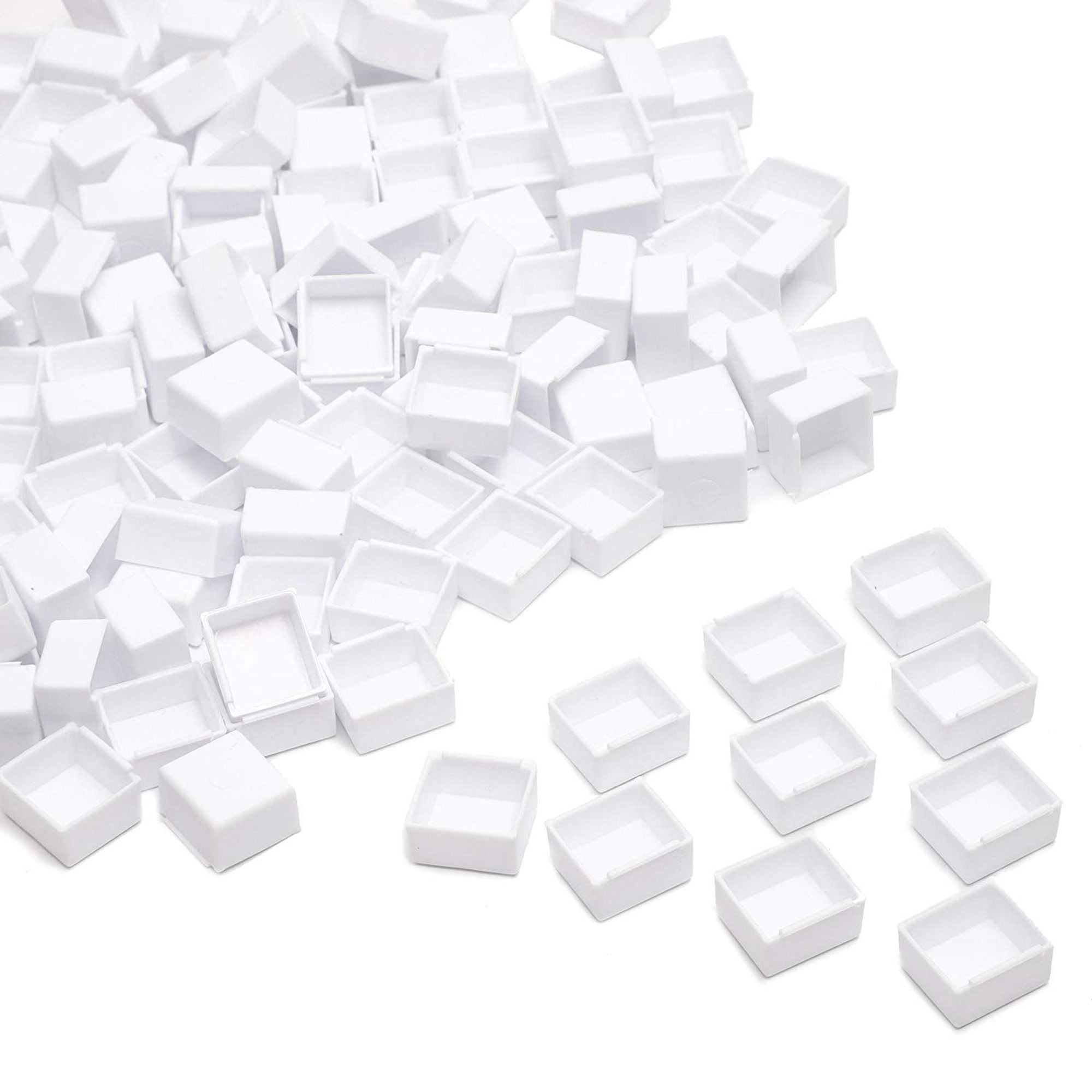 Set of 150 White Plastic Empty Watercolor Half Pans for Palette