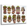 thumbnail image 2 of Epic Art 'Tiki Heads Flat' by Flyland Designs, Acrylic Glass Wall Art, 36"x24", 2 of 8