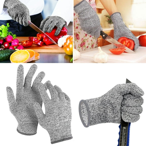 Oiur 1 Pair Cut Resistant Gloves Level 5 Protection Cutting Resistance Gloves Safety Kitchen Cut Gloves for Chef Oyster Shucking Meat Cutting Woodworking,L